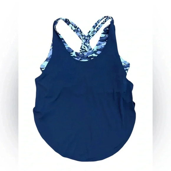 NWT Fabletics Giselle Powertouch Light Built-In Bra Swing Tank Blue Medium - Picture 3 of 10